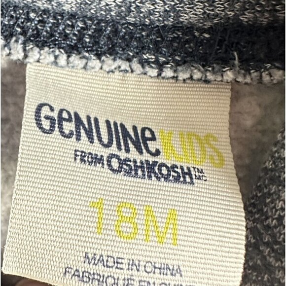 Oshkosh Genuine Boy's 18 Month Long Sleeve Blue Gray Sweatshirt Pullover - Picture 3 of 5